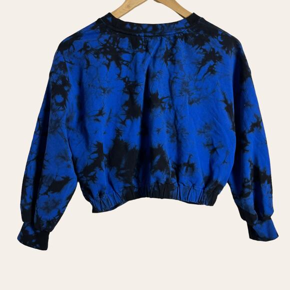 Alice + Olivia Ansley Blue Black Tie Dye Crewneck Pullover Sweater Size S - Picture 8 of 9